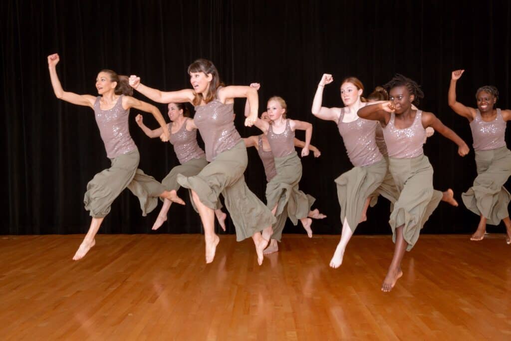 a group of people dancing