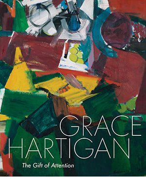 A book cover that includes a detail from an abstract work of art and the words, "Grace Hartigan: The Gift of Attention." 